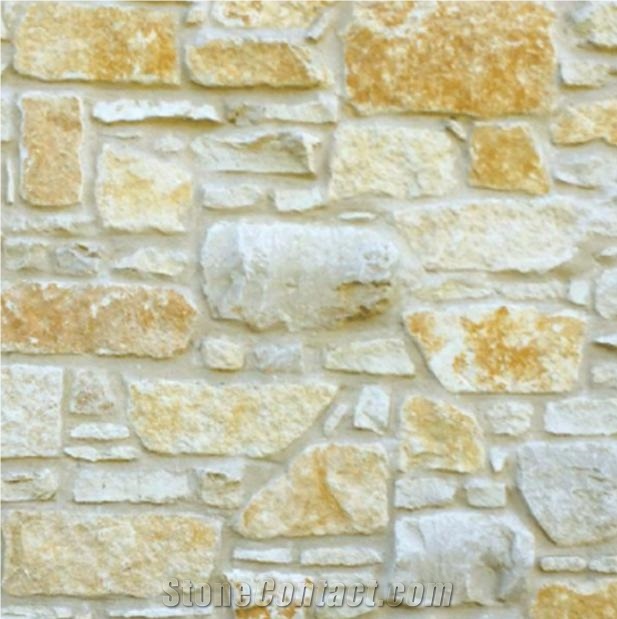 Chalet Gold Limestone Veneer Random Non-Tumbled Irregular 1"