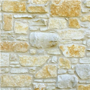 Chalet Gold Limestone Veneer Random Non-Tumbled Irregular 1"
