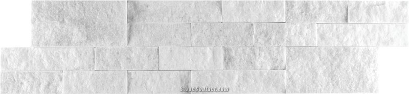 Crystal White Marble Veneer 8X18 Split-Face
