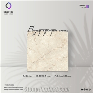 Botticino Polished Glossy Ceramic Tiles