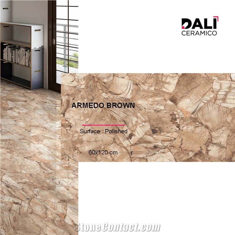 ARMEDO BROWN - Polished Porcelain Tiles 60X120cm