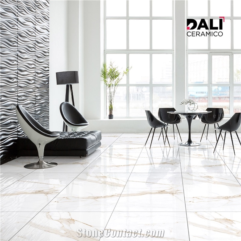 MERCURY WHITE - Polished Porcelain Tiles 60X120cm