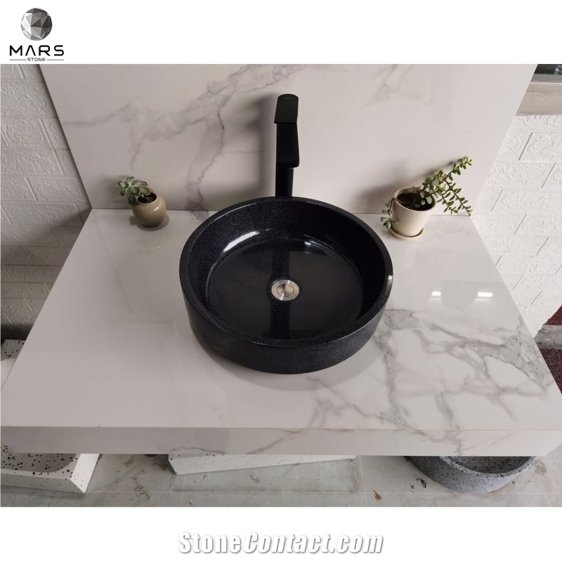 Artificial Cement Terrazzo Stone Washbasin Round Hand Basin