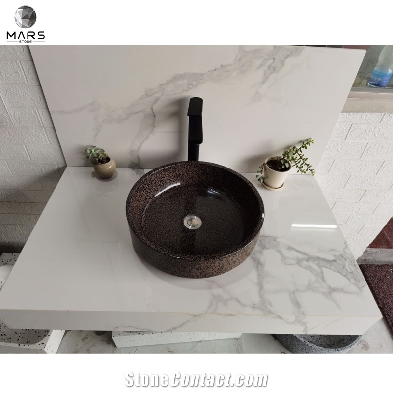Artificial Cement Terrazzo Stone Washbasin Round Hand Basin