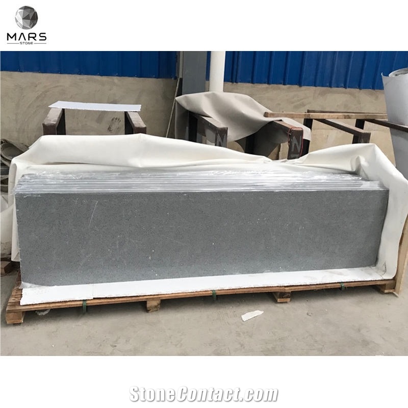Artificial Mirror Sparkle White Grey Quartz Stone Kitchen Tops