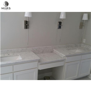 Artificial Quartz Engineered Stone White Kitchen Countertops