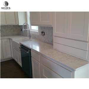 Artificial Quartz Engineered Stone White Kitchen Countertops
