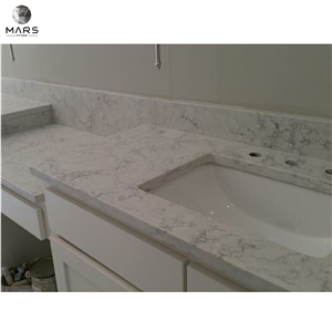 Artificial Quartz Engineered Stone White Kitchen Countertops