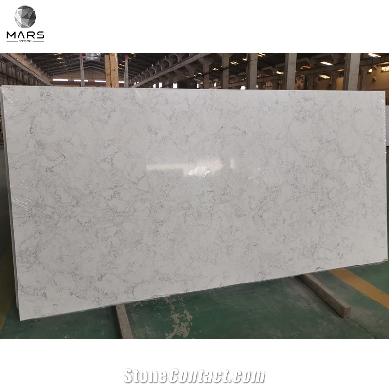 Artificial Quartz Engineered Stone White Kitchen Countertops
