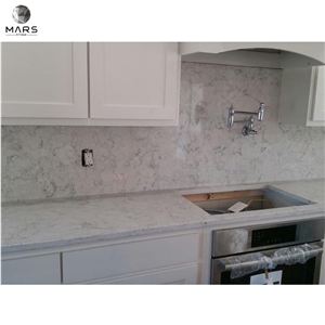Artificial Quartz Engineered Stone White Kitchen Countertops