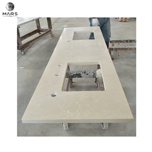 Artificial Stone Beige Quartz Batticino Hotel Countertop