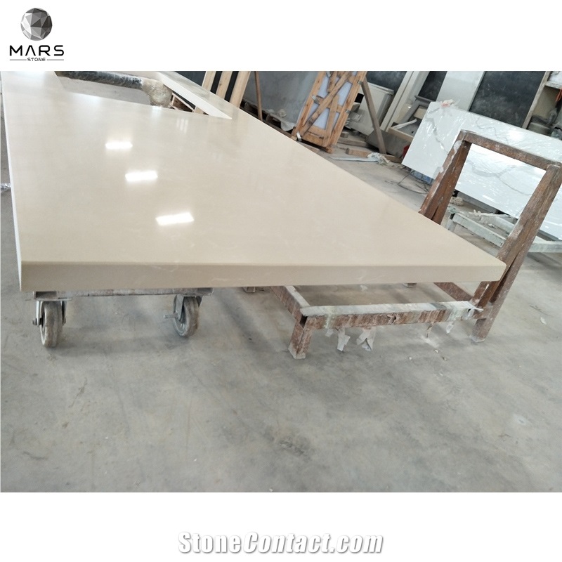 Artificial Stone Beige Quartz Batticino Hotel Countertop