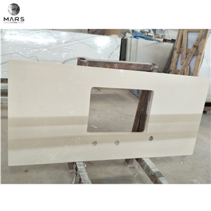 Artificial Stone Beige Quartz Batticino Hotel Countertop