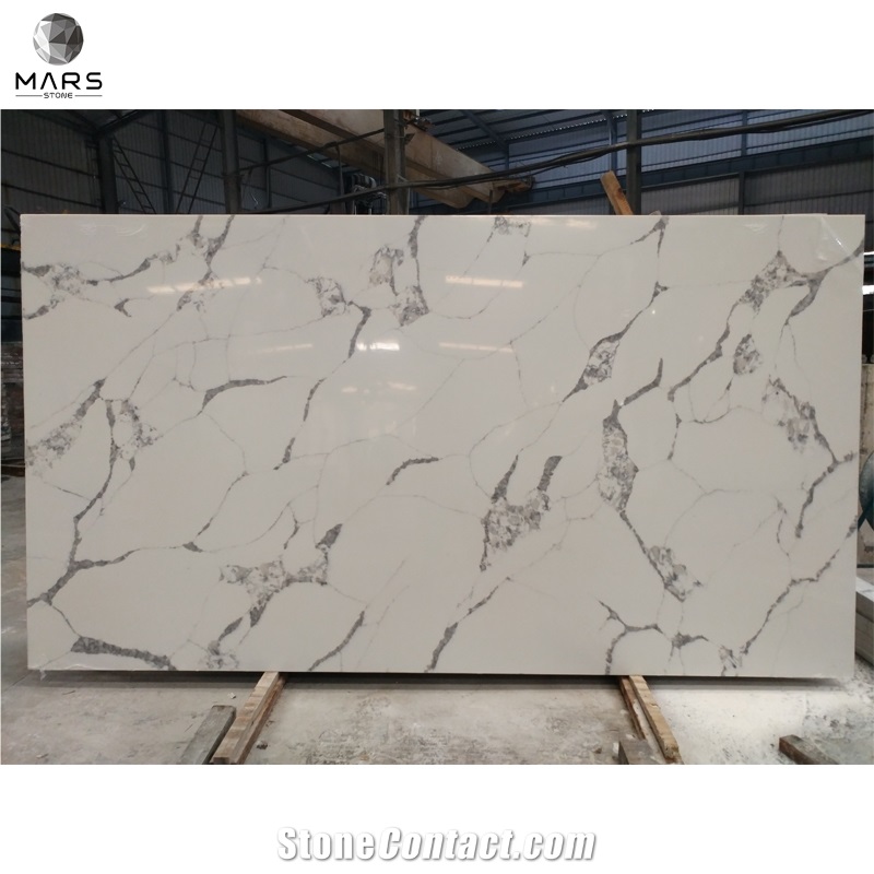 Artificial Stone Clear Quartz Slab Price For Kitchen Top