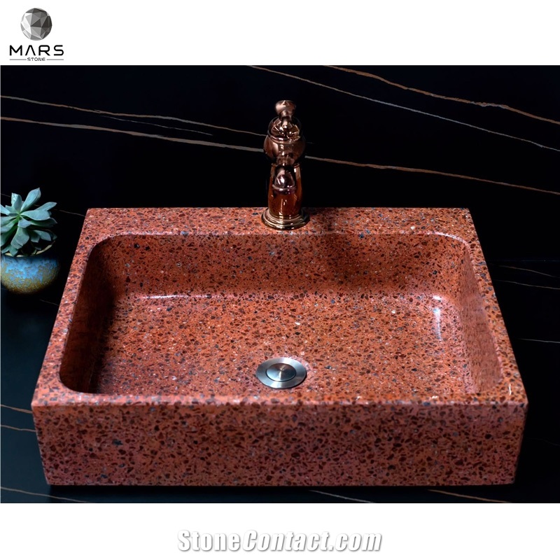 Artificial Terrazzo Colorful Basins Bathroom Washbasin