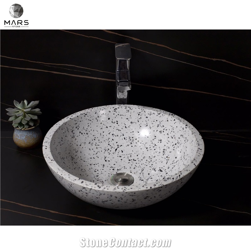 Artificial Terrazzo Stone Bathroom Hand Wash Sink Wash Basin