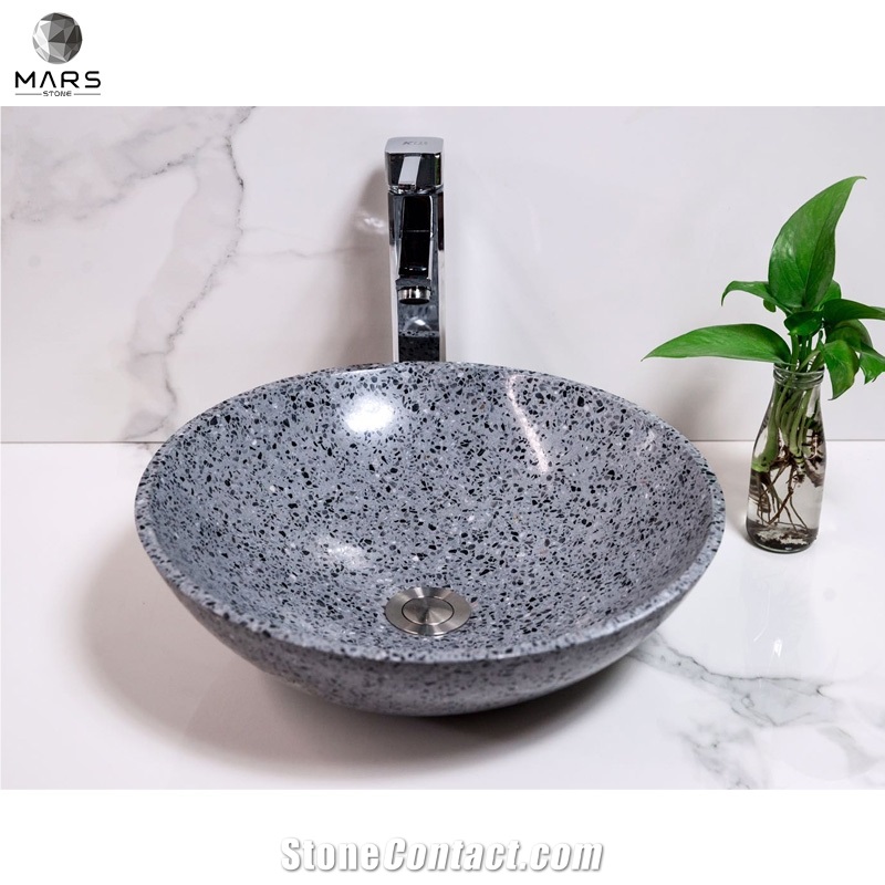 Artificial Terrazzo Stone Bathroom Hand Wash Sink Wash Basin