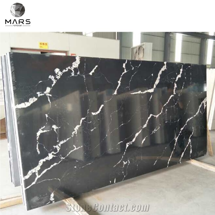 Black Artificial Quartz Stone Bar Counter Top Countertop