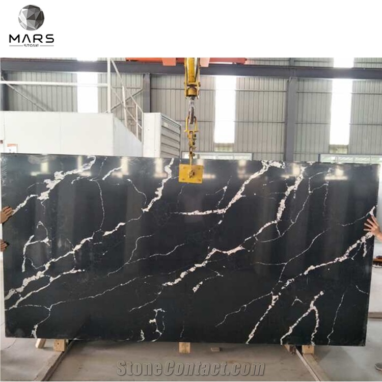 Black Artificial Quartz Stone Bar Counter Top Countertop
