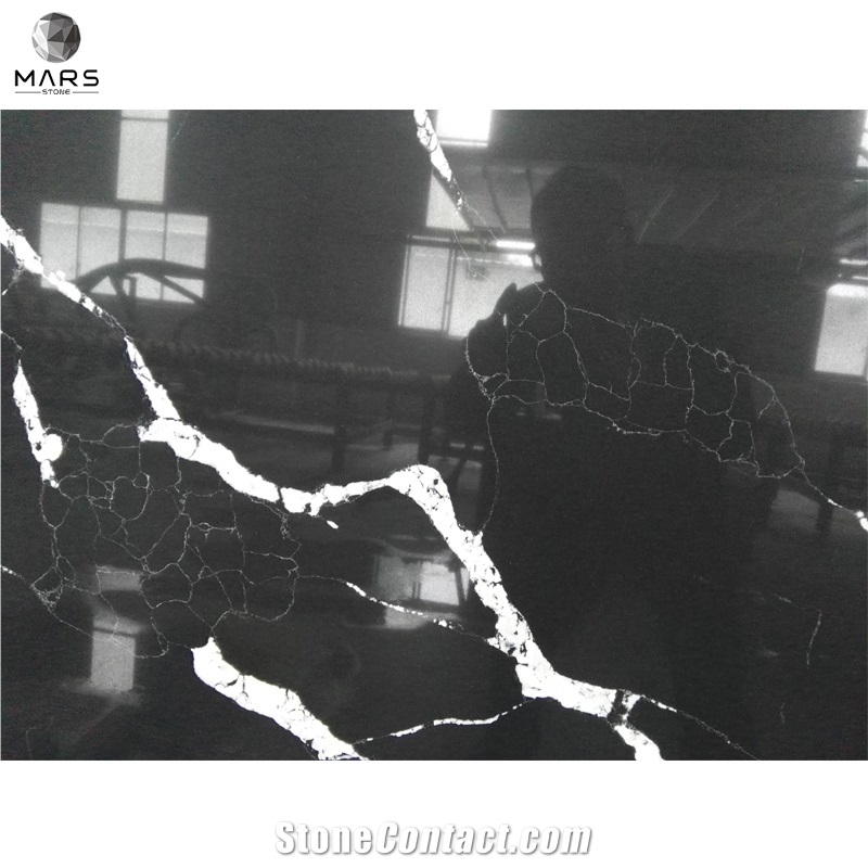 Black White Veins Quartz Countertops Nero Margiua