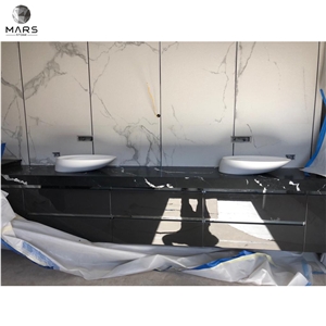Black White Veins Quartz Countertops Nero Margiua
