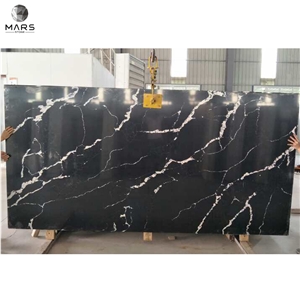 Black White Veins Quartz Countertops Nero Margiua