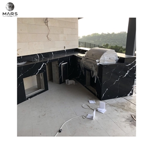 Black White Veins Quartz Countertops Nero Margiua