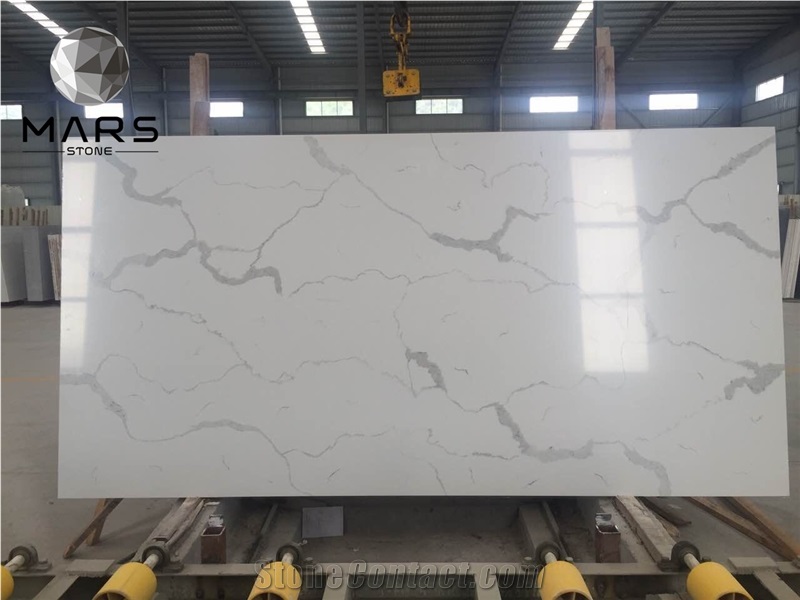 Calacatta White Quartz Stone Slab Artificial Quartz Stone