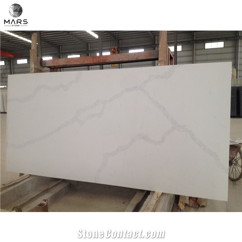 Calacatta White With Grey Veins Patttern Kitchen Top