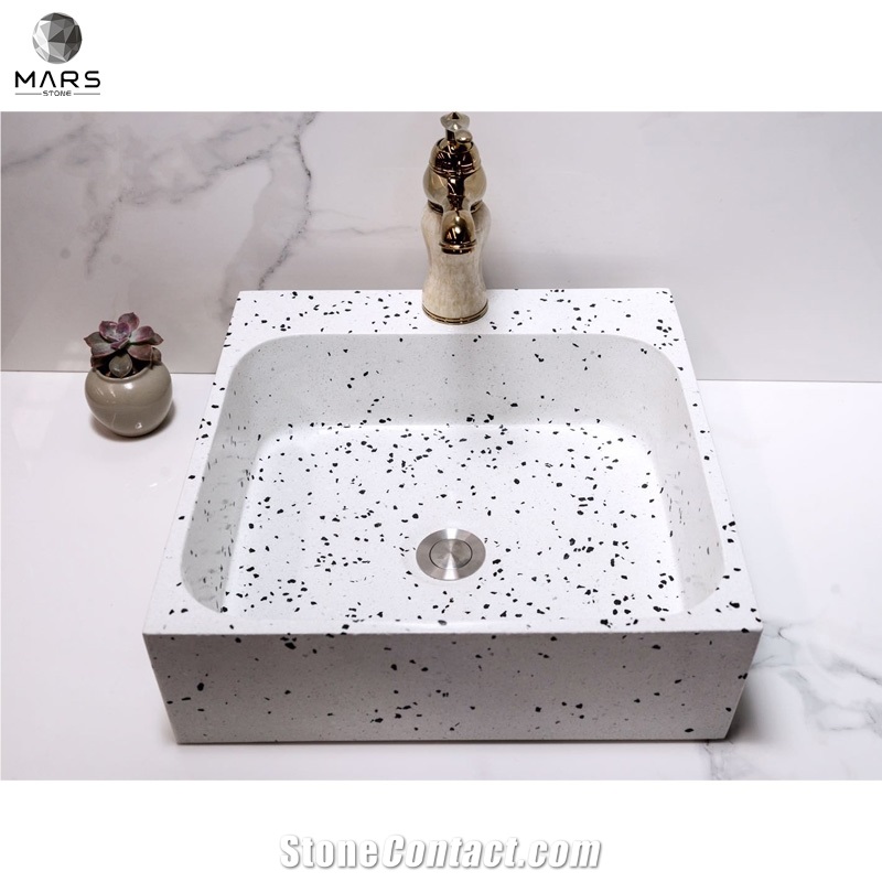 Cheap Price Terrazzo Round Square Bathroom Sink Washbasin
