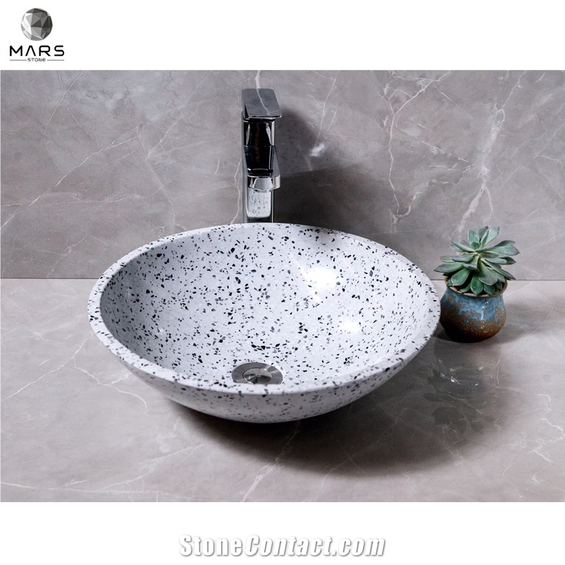 Cheap Price Terrazzo Round Square Bathroom Sink Washbasin