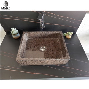 China Coloured Bathroom Sinks Stone Terrazzo Wash Basin
