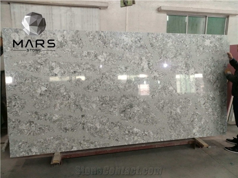 Factory Hot Sale Cheap Silver Fox Grey Quartz Slabs Stone