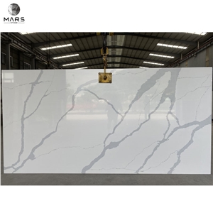 Factory Price Polish Calacatta Engineered Quartz Slab