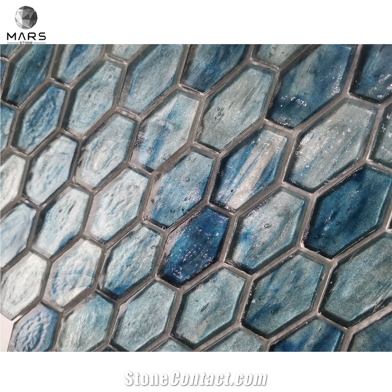 High Quality Glass Water Jet Mosaic Golden Mirror Wall