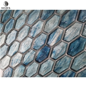 High Quality Glass Water Jet Mosaic Golden Mirror Wall