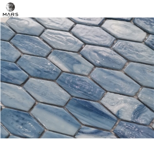 High Quality Glass Water Jet Mosaic Golden Mirror Wall