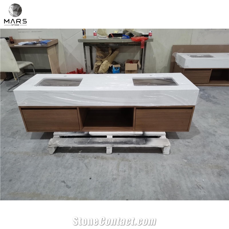 Home Design White Quartz Kitchen Countertop