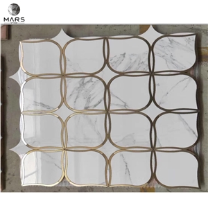 Luxury Glitter Metal Glass Beveled Mosaic Tiles For Wall