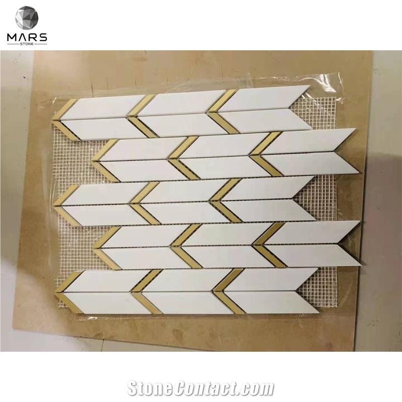 Luxury Glitter Metal Glass Beveled Mosaic Tiles For Wall