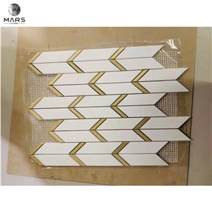 Luxury Glitter Metal Glass Beveled Mosaic Tiles For Wall