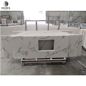 Luxury Home Design Pure White Quartz Countertop Kitchen