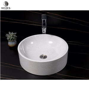 Modern Fashion Artificial Terrazzo Wash Basin Round Shape