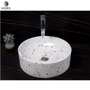 Modern Fashion Artificial Terrazzo Wash Basin Round Shape