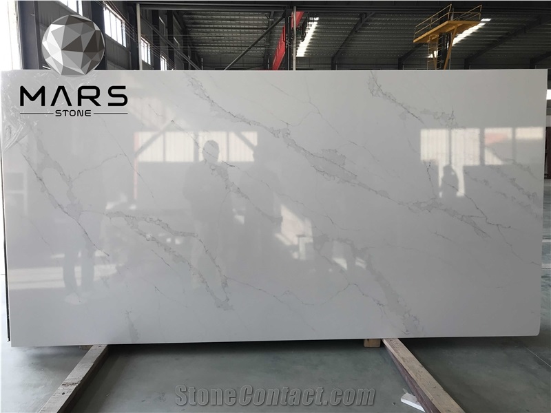 New Design And Good Price Calacatta White Marble Quartz Slab