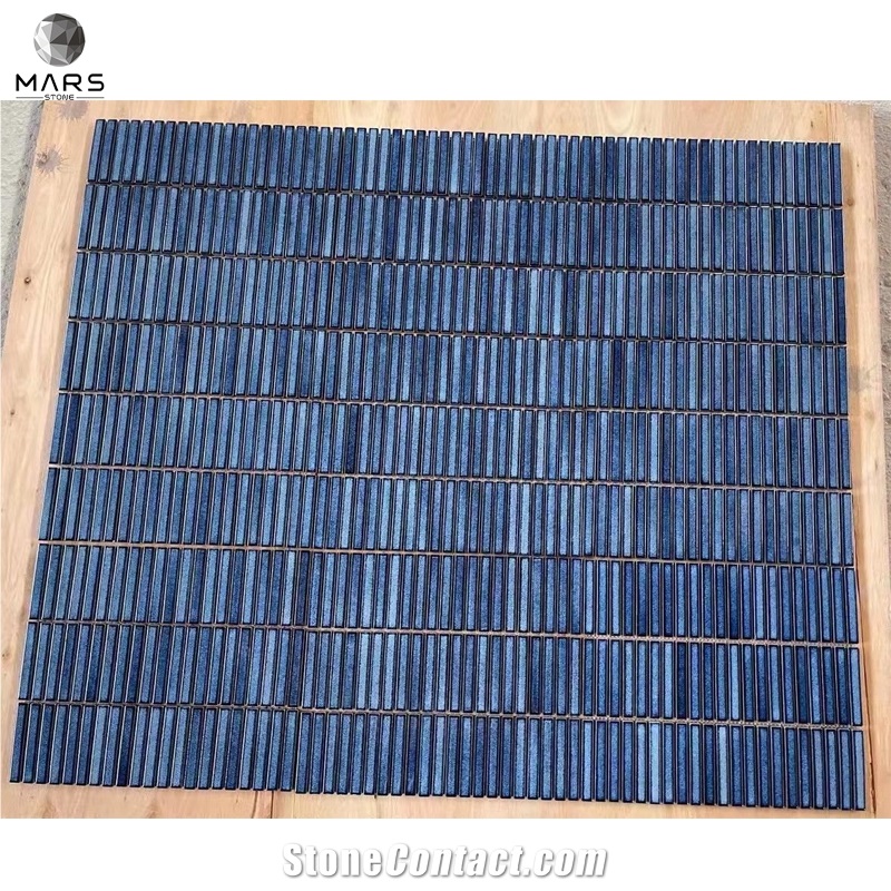Polished Surface Green Glass Mosaic For Bathroom Wall Tiles