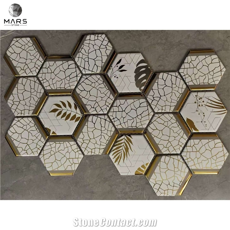 Polished Surface Green Glass Mosaic For Bathroom Wall Tiles