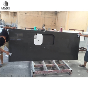Prefab Quartz Stone Pure Brown Countertop