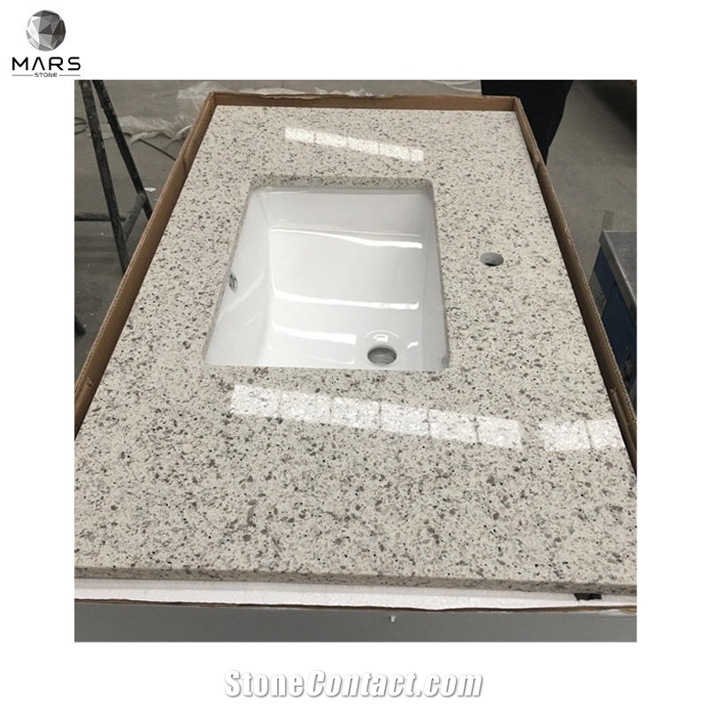 Rice White Quartz Eased Edges Kitchen Tops