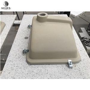 Rice White Quartz Eased Edges Kitchen Tops